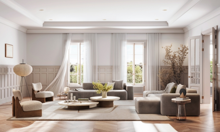 light and airy interior